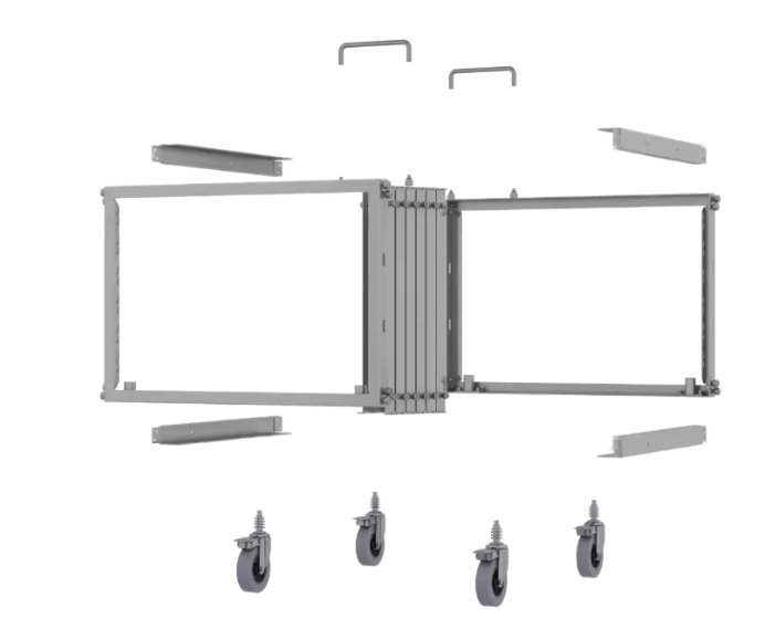 Ubiquiti 24-port rozvaděč, otevřený, rozebíratelný, 6U, montáž bez nářadí, nosnost 35kg, stříbrný