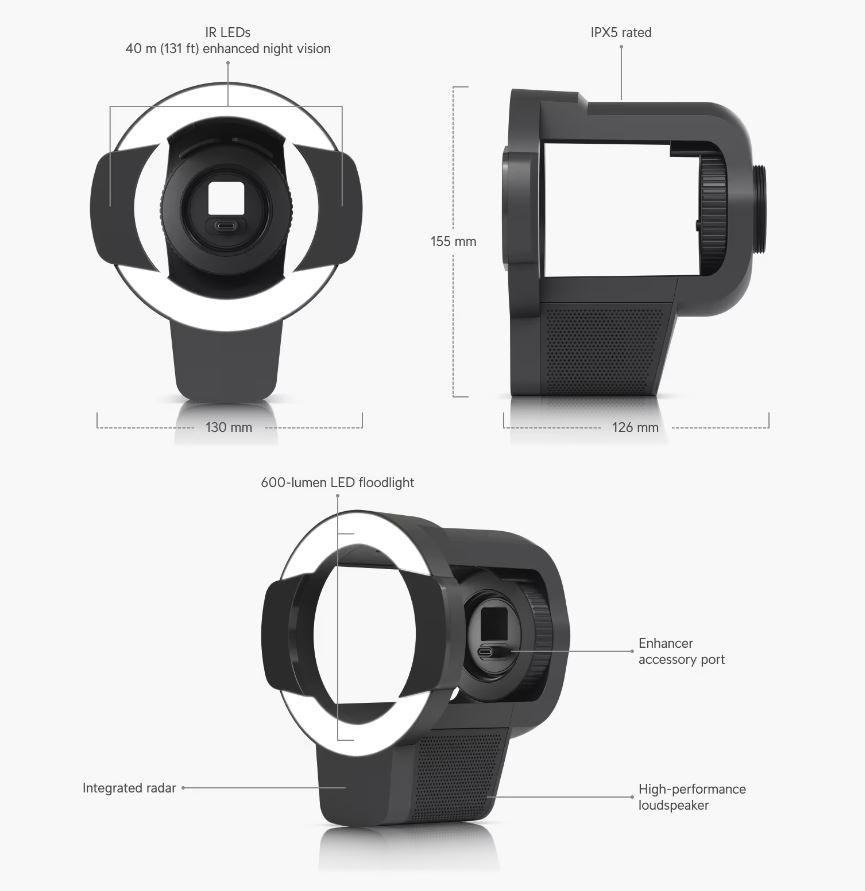 Ubiquiti AI Enhancer (UACC-AI-Pro-Enhancer) - IR přísvit až 40m, radar, IPX5, kompatibilní UVC-AI-Pro, černý