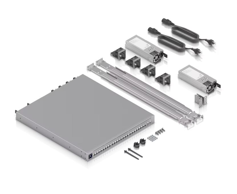 Ubiquiti Enterprise Campus 24 PoE - 24-port PoE switch, 16x 10GbE + 8x 2,5GbE + 2x 25Gb SFP28, power budget 1050W, RP