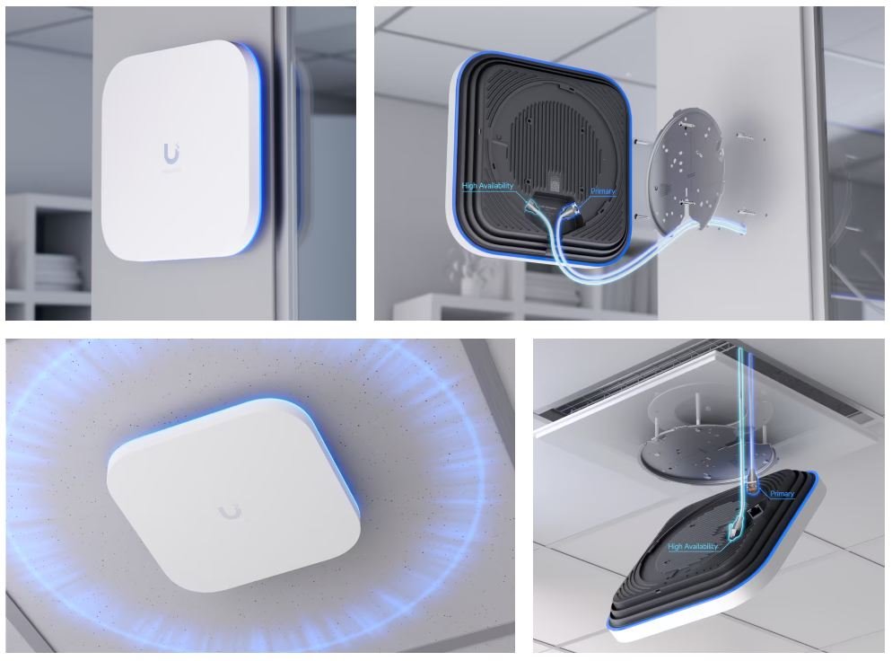 Ubiquiti Enterprise E7 - Access Point WiFi 7 (2.4 + 5 + 6GHz), 10-streamů, 10GbE + 1GbE LAN, PoE+-in