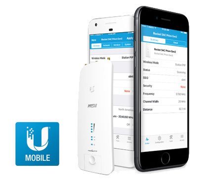 Ubiquiti Jednotka RP-5AC-Gen2 Rocket airPrism, 5 GHz AC, 2.4 GHz integ. rádio, PoE-in