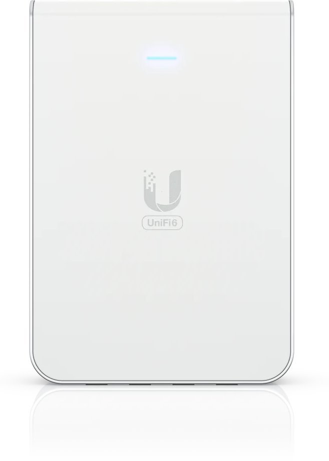 Ubiquiti Přístupový bod Dualband UniFi U6 In-Wall WiFi 6, Swittch 4-port 1Gb, MIMO 2.4 Ghz+ 5 GHz, 1/1x PoE in/out