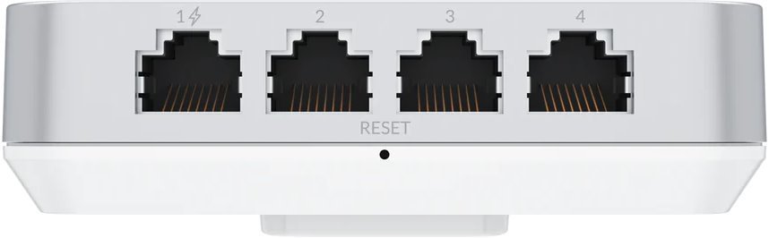 Ubiquiti Přístupový bod Dualband UniFi U6 In-Wall WiFi 6, Swittch 4-port 1Gb, MIMO 2.4 Ghz+ 5 GHz, 1/1x PoE in/out