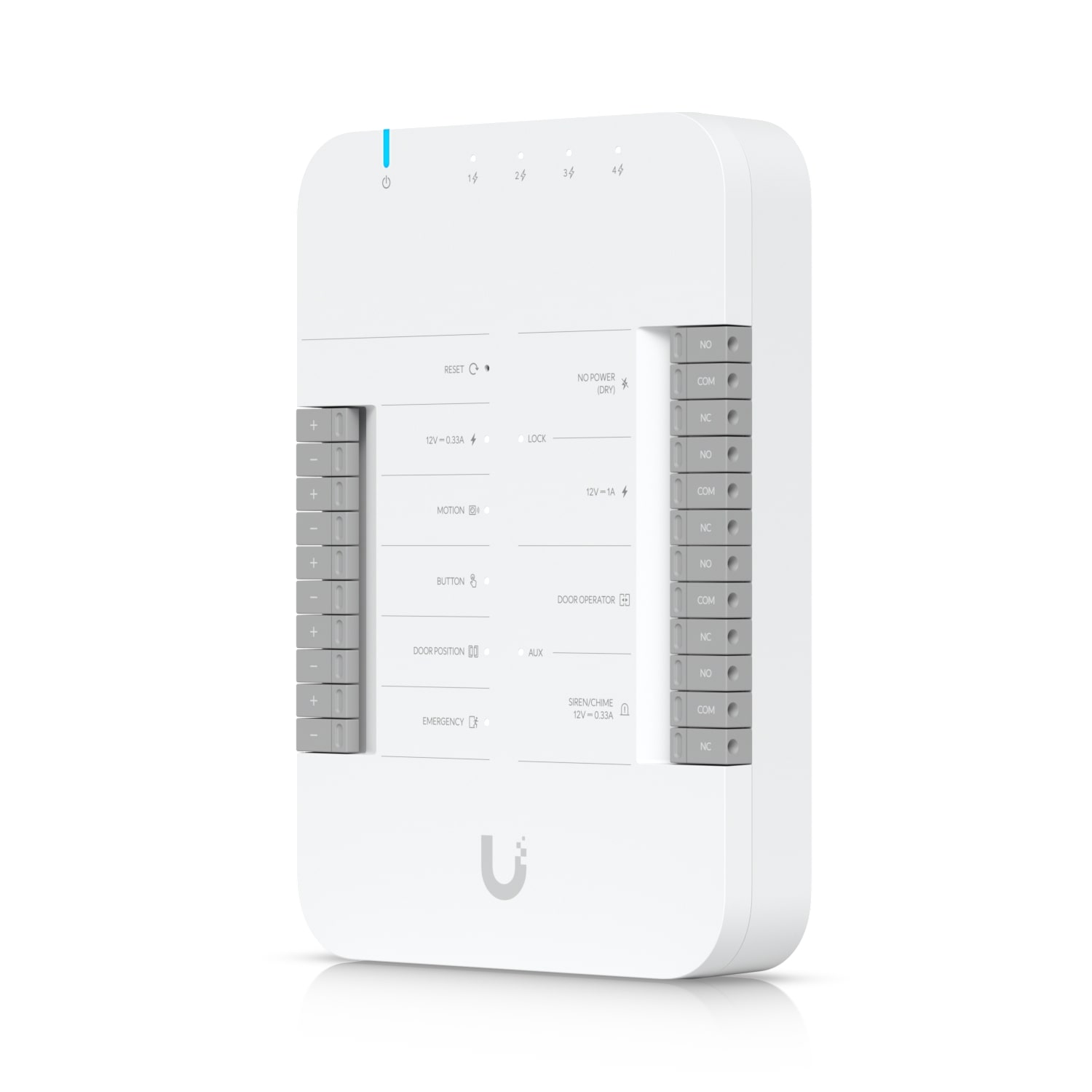 Ubiquiti Přístupový systém (UA-Hub-Door), rozbočovač/kontroler, 1x PoE++ vstup, 5x 1Gb LAN, PoE výstup, 4x relé, DIN
