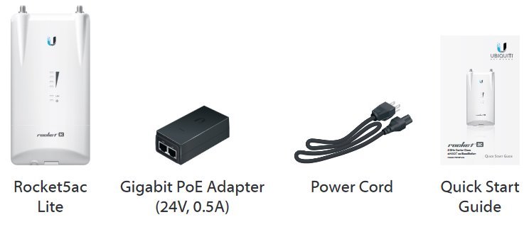 Ubiquiti Stanice (venkovní) R5AC-Lite Rocket AirMax, 5 GHz, 2x RSMA, PoE-in
