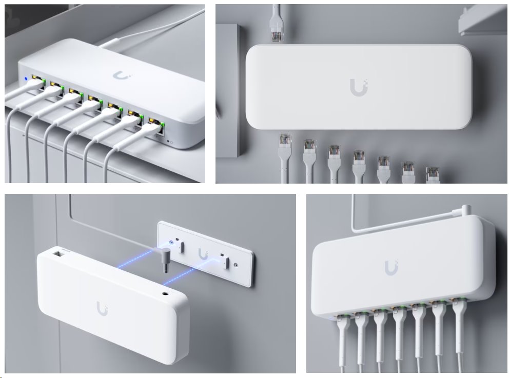 Ubiquiti Switch L2 UniFi USW-Ultra, 8-Port Gigabit, 7x PoE+-out, 1x PoE++ in, PoE budget 42W, bez AC adaptéru