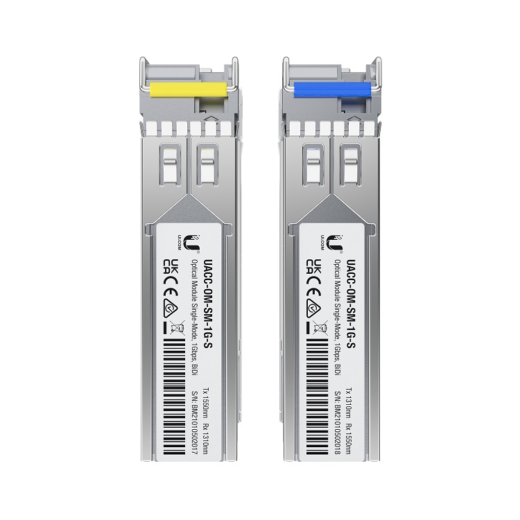 Ubiquiti UACC-OM-SM-1G-S-2 (UF-SM-1G-S) - Bidirectional Single-Mode Module, U-fiber, 1G SFP, LC, 3 km (2-pack)