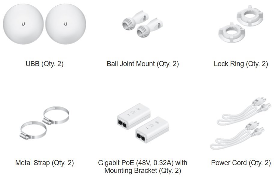 Ubiquiti UniFi Building Bridge UBB, 60/5 GHz, 17.2dBi, rychlost 1700/866 Mb, LAN 1Gb, GPS, PoE