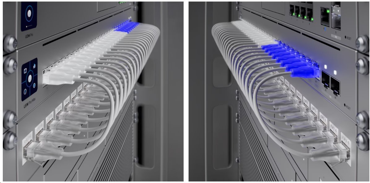Ubiquiti UniFi Etherlighting Patch Cable 0,15m (UACC-Cable-Patch-EL-0.15M-W) - 0,15m, Cat.6, 2.5Gbps, bílý