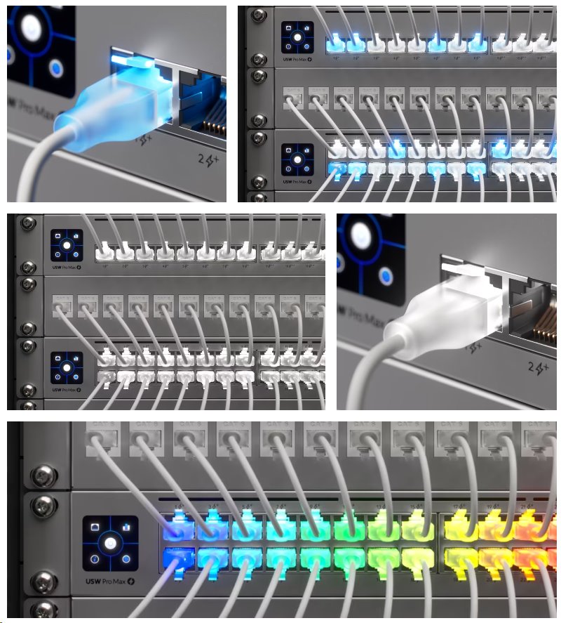 Ubiquiti UniFi Etherlighting Patch Cable 0,3m (UACC-Cable-Patch-EL-0.3M-W) - 0,3m, Cat.6, 2.5Gbps, bílý
