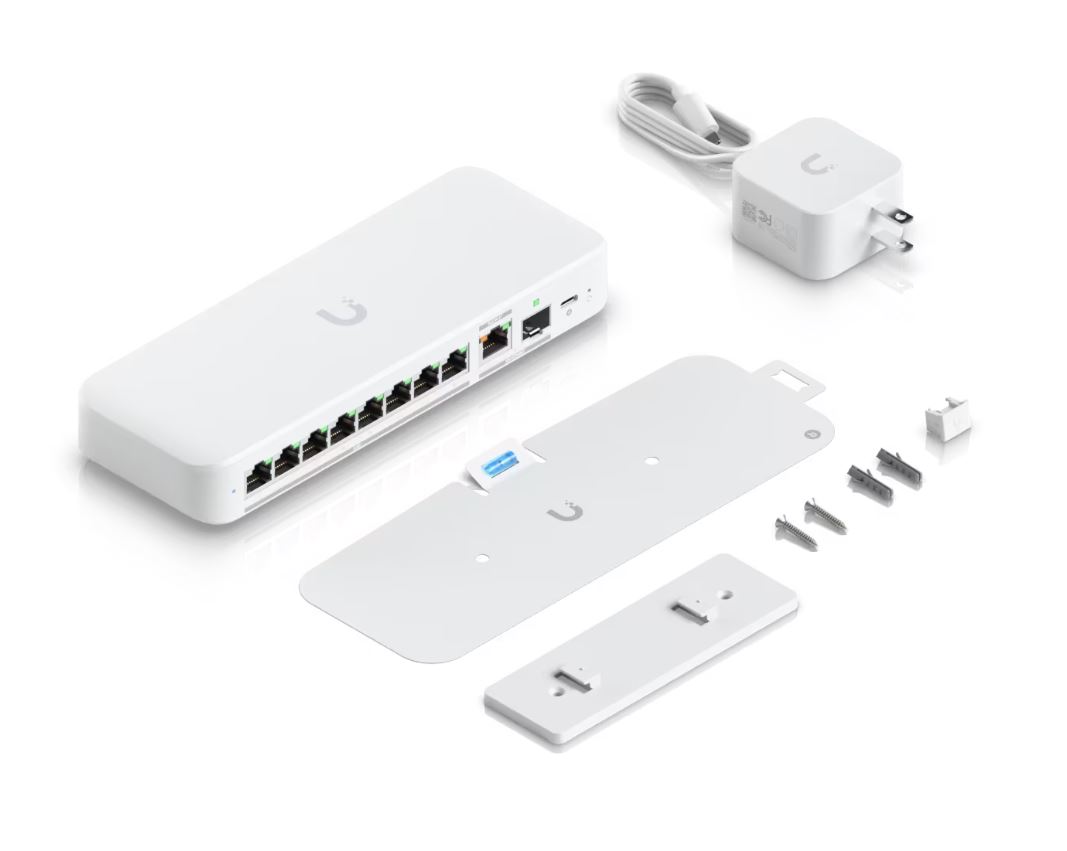 Ubiquiti UniFi Switch Flex 2.5G (USW-Flex-2.5G-8), 8-Port 2.5Gbt, 1x 10GbE RJ45/SFP+, PoE-in, USB-C