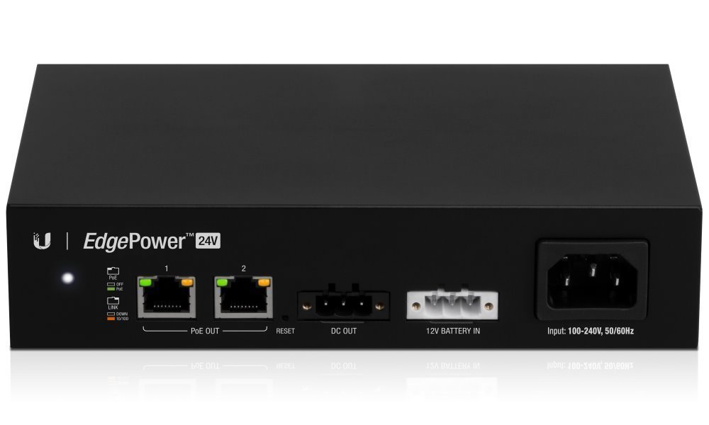 Ubiquiti Záložní zdroj/Poe Injektor, UPS, 24V DC, 72W, PoE, 2x RJ-45, černý (baterie není součásti balení)
