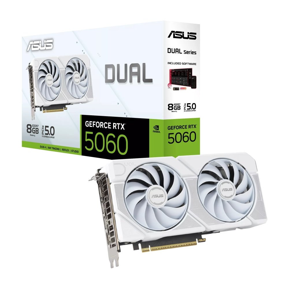 VGA ASUS Dual GeForce RTX 5060 8GB GDDR7 White