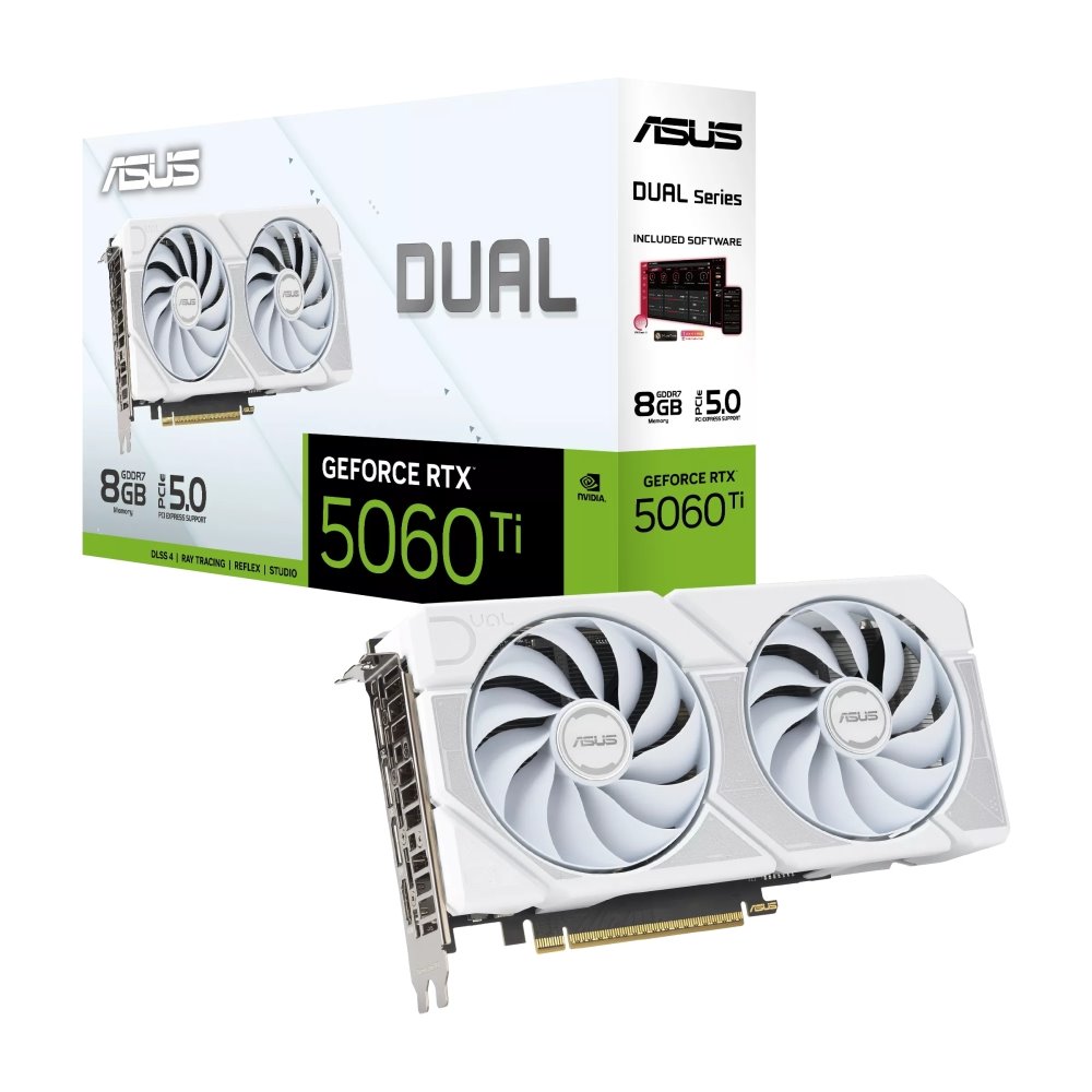 VGA ASUS Dual GeForce RTX 5060 Ti 8GB GDDR7 White