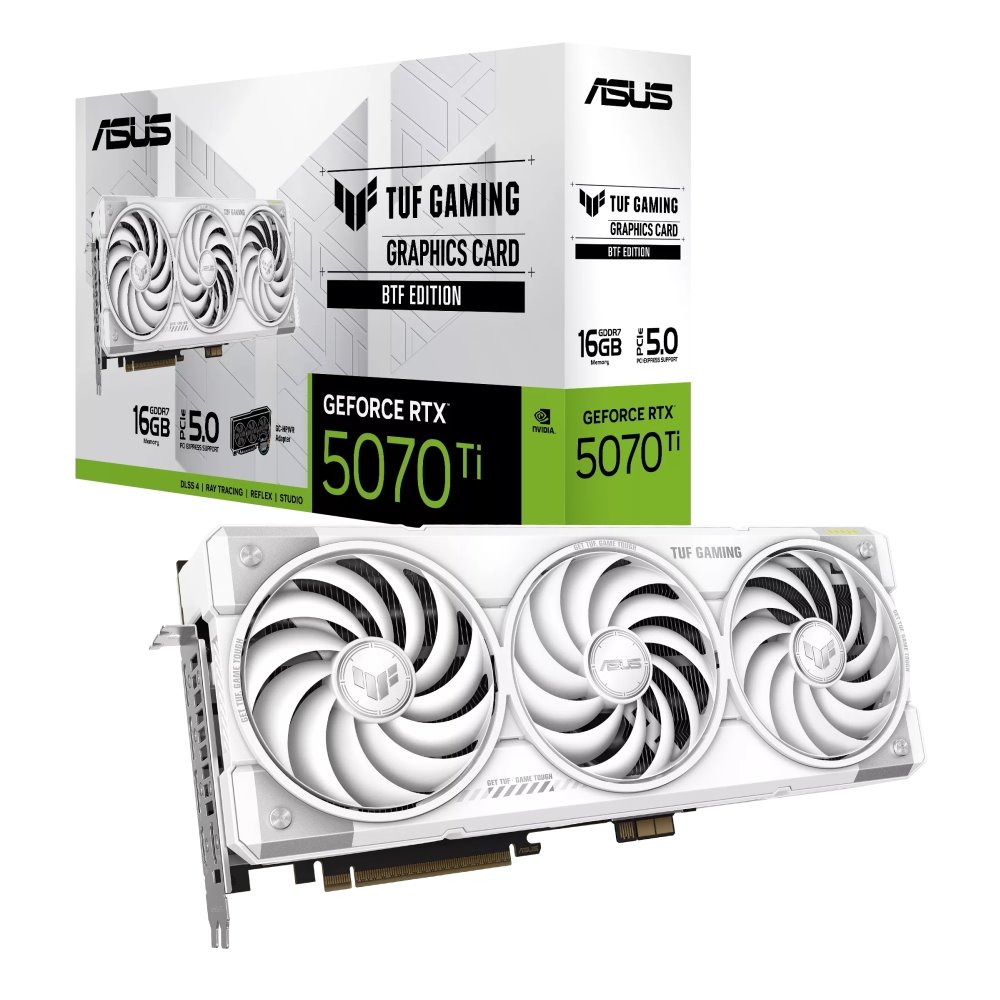 VGA ASUS TUF Gaming GeForce RTX 5070 Ti 16GB GDDR7 BTF White