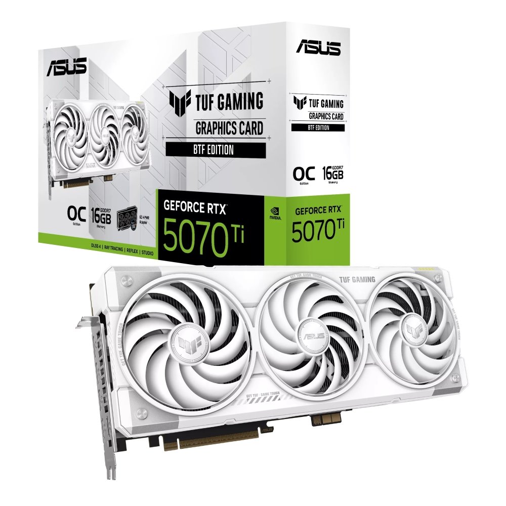VGA ASUS TUF Gaming GeForce RTX 5070 Ti 16GB GDDR7 BTF White OC