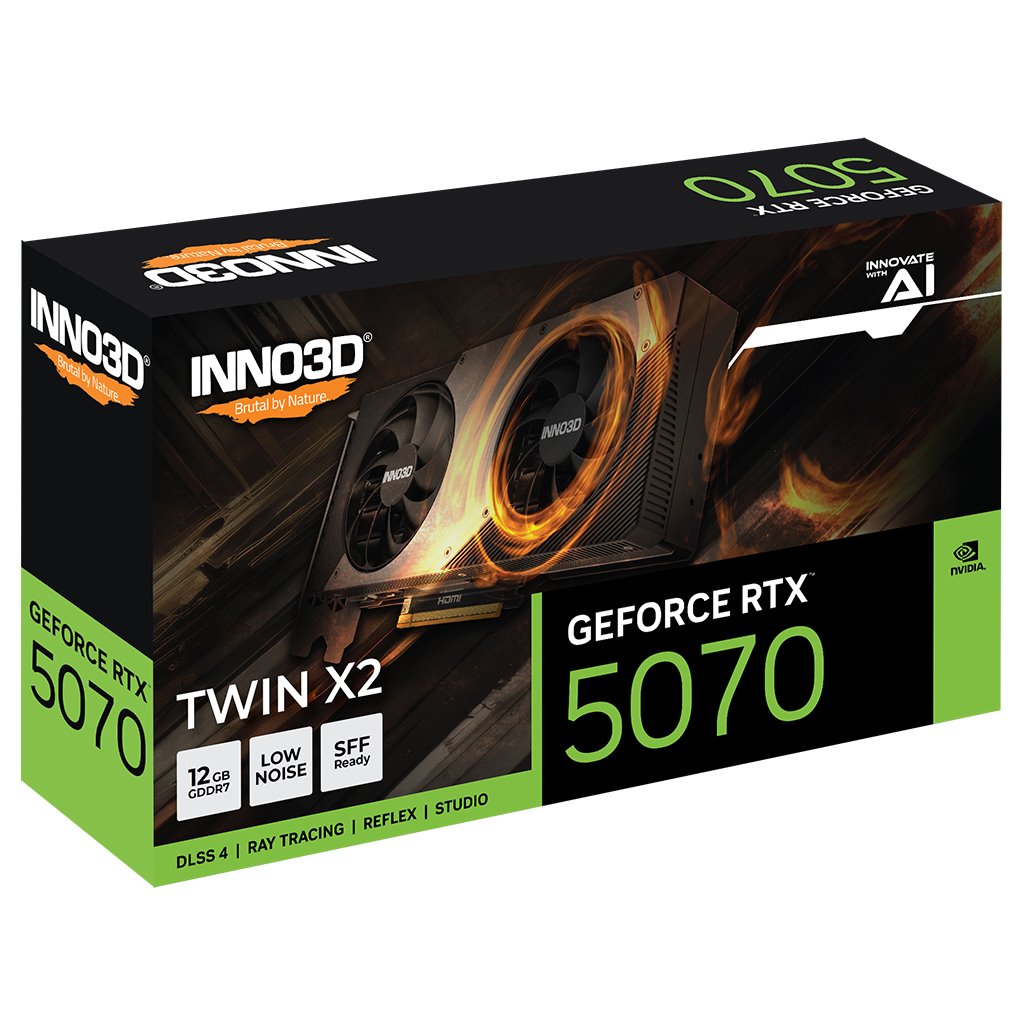 VGA INNO3D NVIDIA GEFORCE RTX 5070 Twin X2 12GB GDDR7 - 2 slot