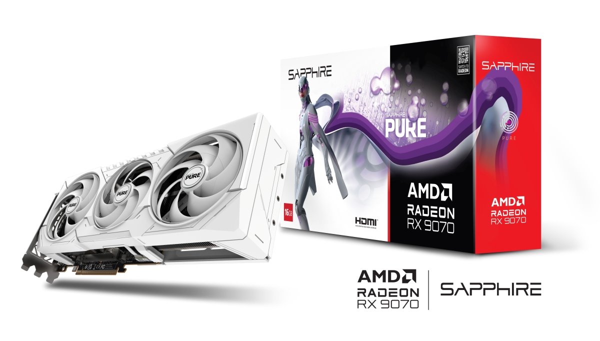 VGA SAPPHIRE PURE AMD Radeon RX 9070 OC 16GB, White (pošk. obal)