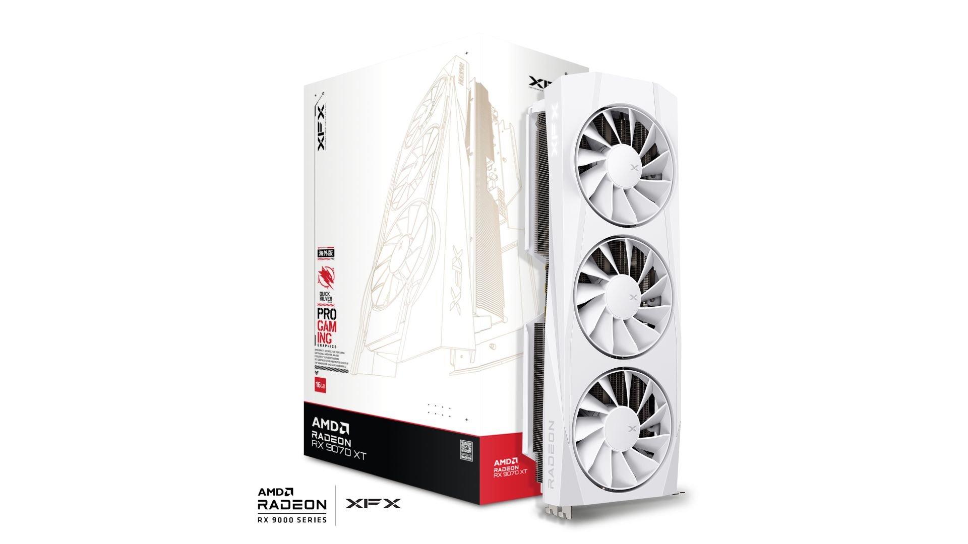 VGA XFX Quicksilver AMD Radeon RX 9070 XT 16GB GDDR6, White