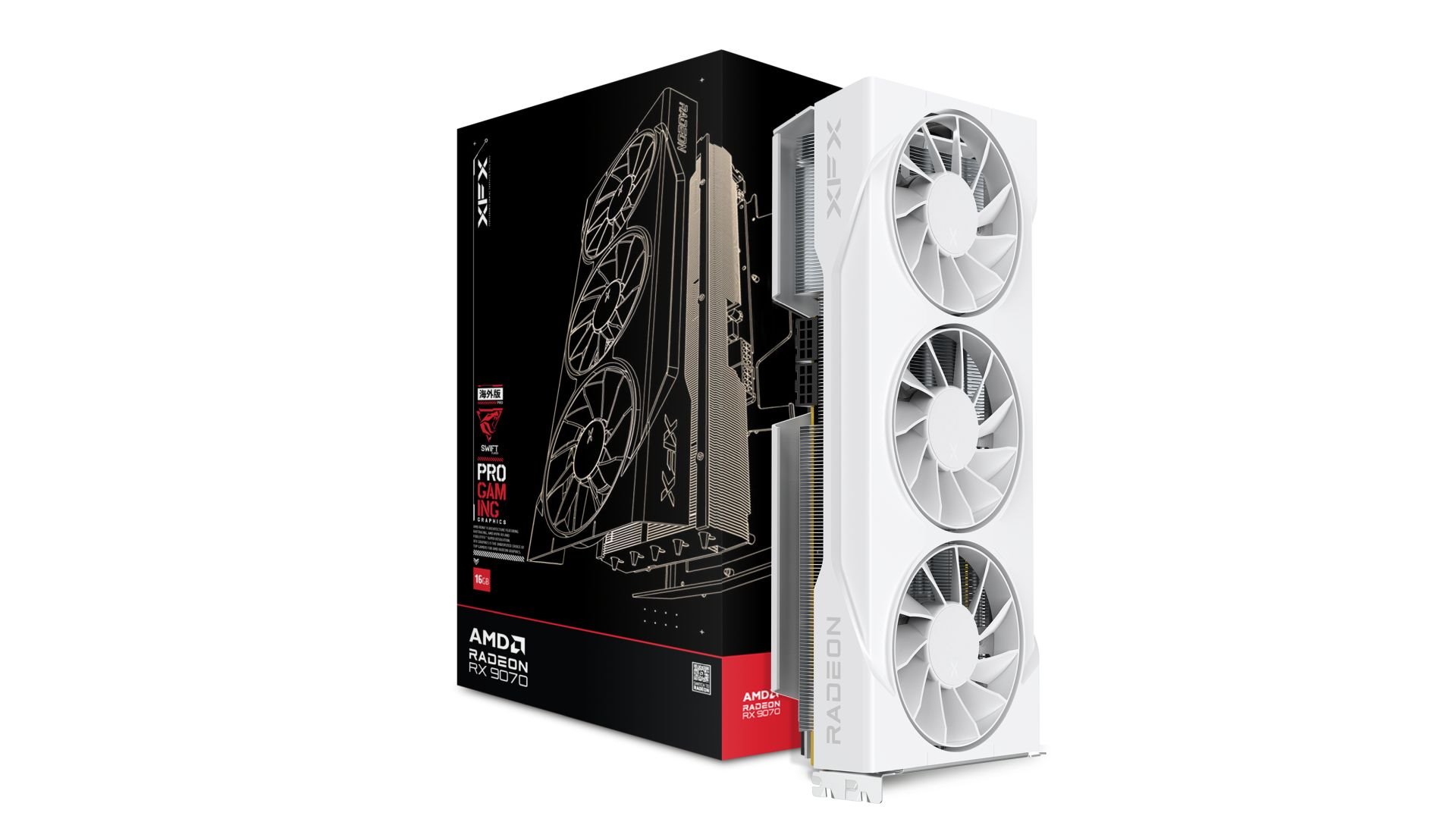 VGA XFX Swift AMD Radeon RX 9070 OC 16GB GDDR6, Gaming Edition, White