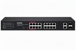 Vivotek AW-GEL-205A-260 Lite Switch, 16× GE PoE + 2× GE + 2× SFP, af/at/bt, PoE 260W, dosah 250 m, managed