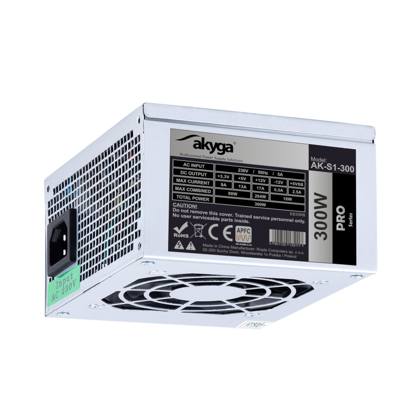 Akyga SFX PC zdroj 300W ventilátor 8cm