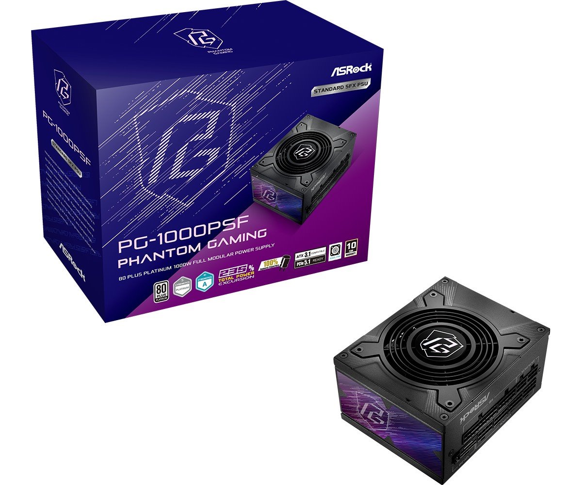 Zdroj Asrock Phantom Gaming PG-1000PSF, 1000W, 80+ Platinum, ATX 3.1, modular