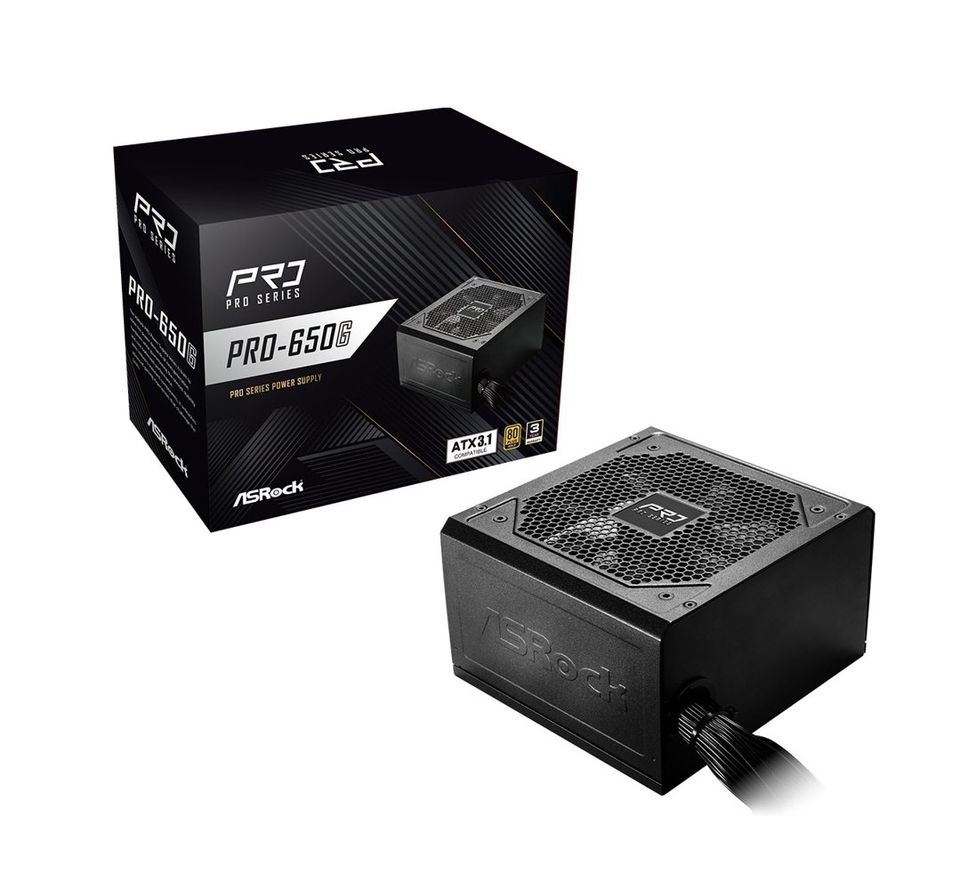 Zdroj Asrock PRO-650G, 650W, 80+ Gold, ATX 3.1