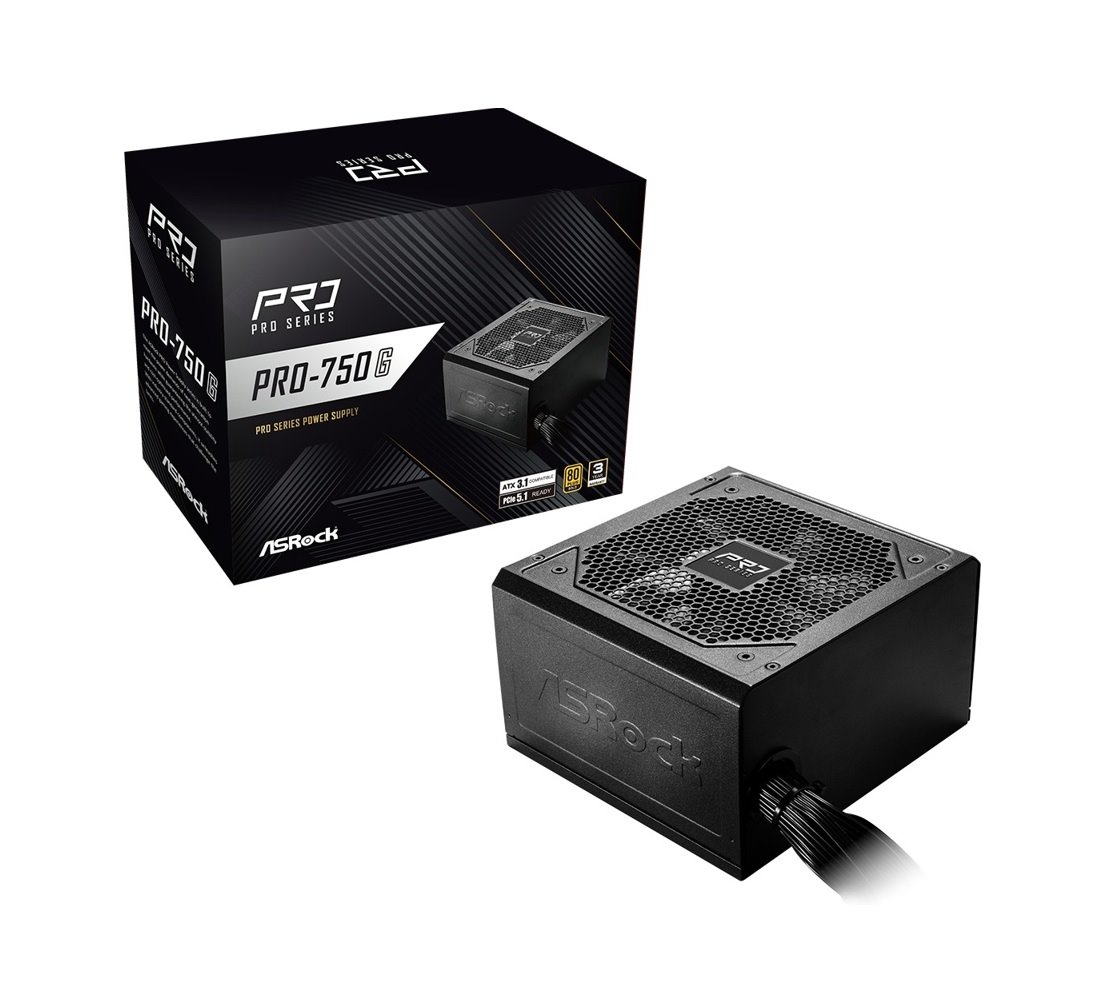 Zdroj Asrock PRO-750G, 750W, 80+ Gold, ATX 3.1