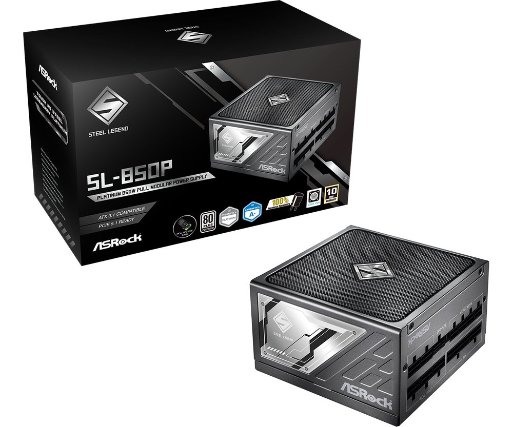 Zdroj Asrock Steel Legend SL-850P, 850W, 80+ Platinum, ATX 3.1, modular