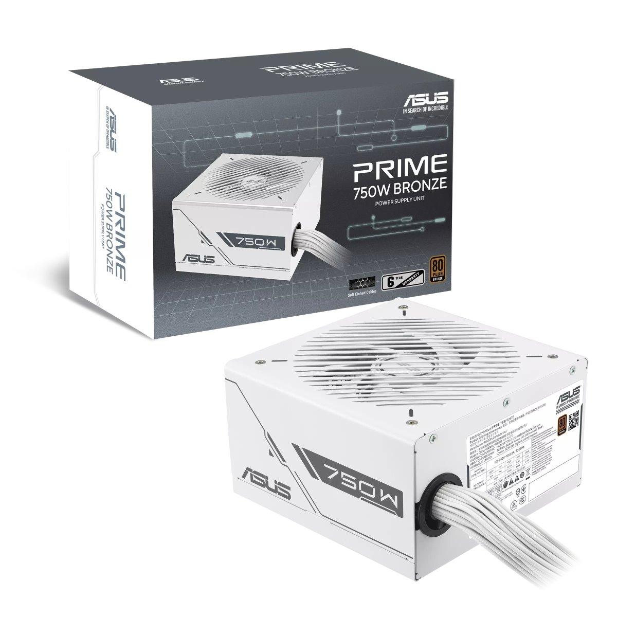Zdroj ASUS PRIME 750W Bronze White Edition ATX - 750W, 80+ Bronze