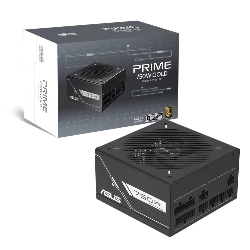 Zdroj Asus Prime 750W Gold Black ATX 3.1 - 750W, 80+ Gold, modular, black