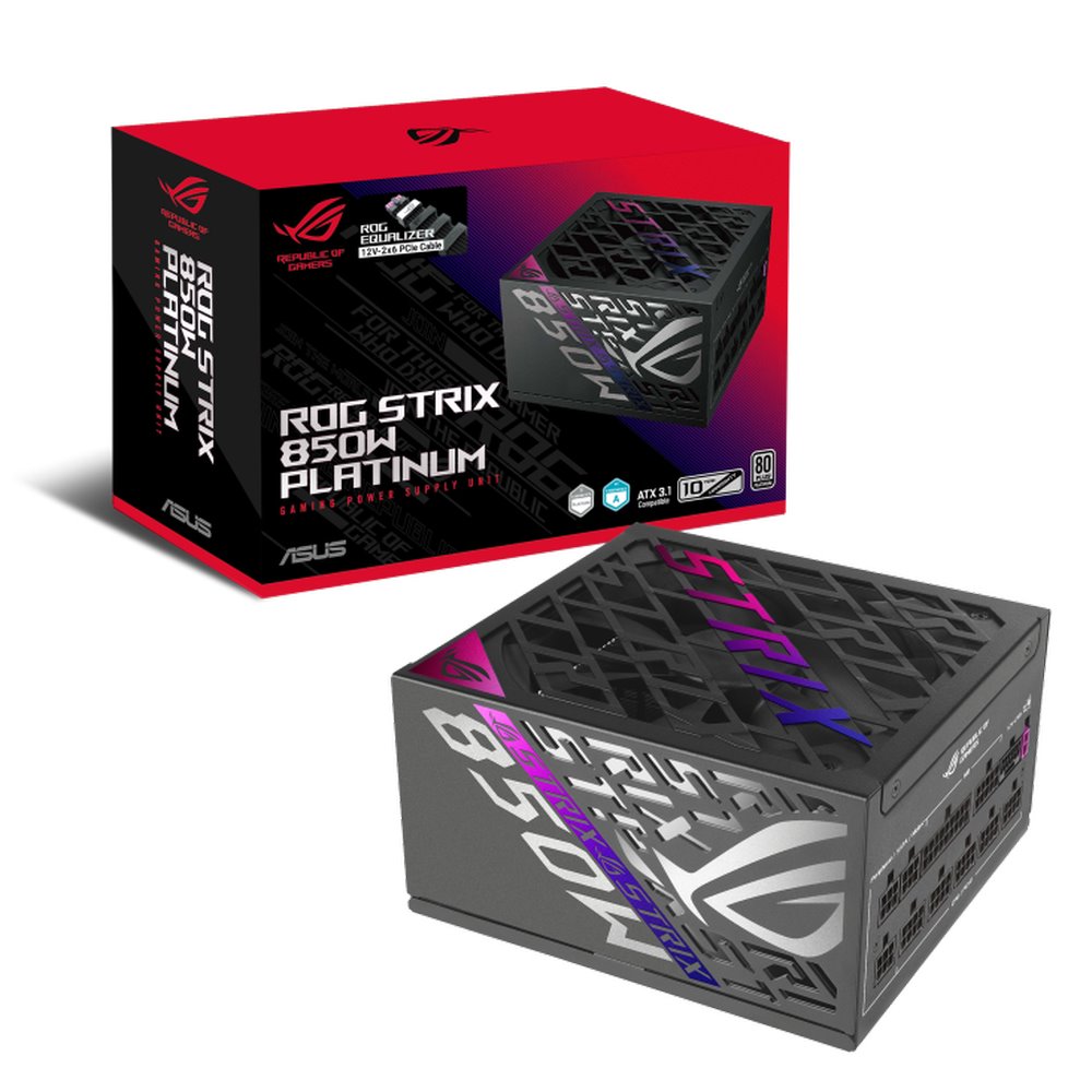 Zdroj Asus ROG Strix 850W Platinum ATX 3.1 - 850W, 80+ Platinum, modular, ROG Equalizer, black