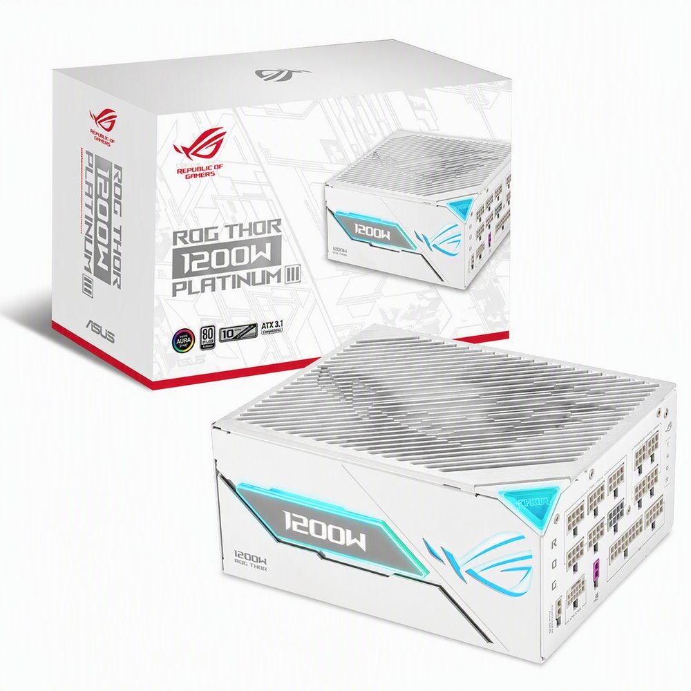 Zdroj ASUS ROG Thor 1200W Platinum III White Edition ATX 3.1 - 1200W, 80+ Platinum, modular