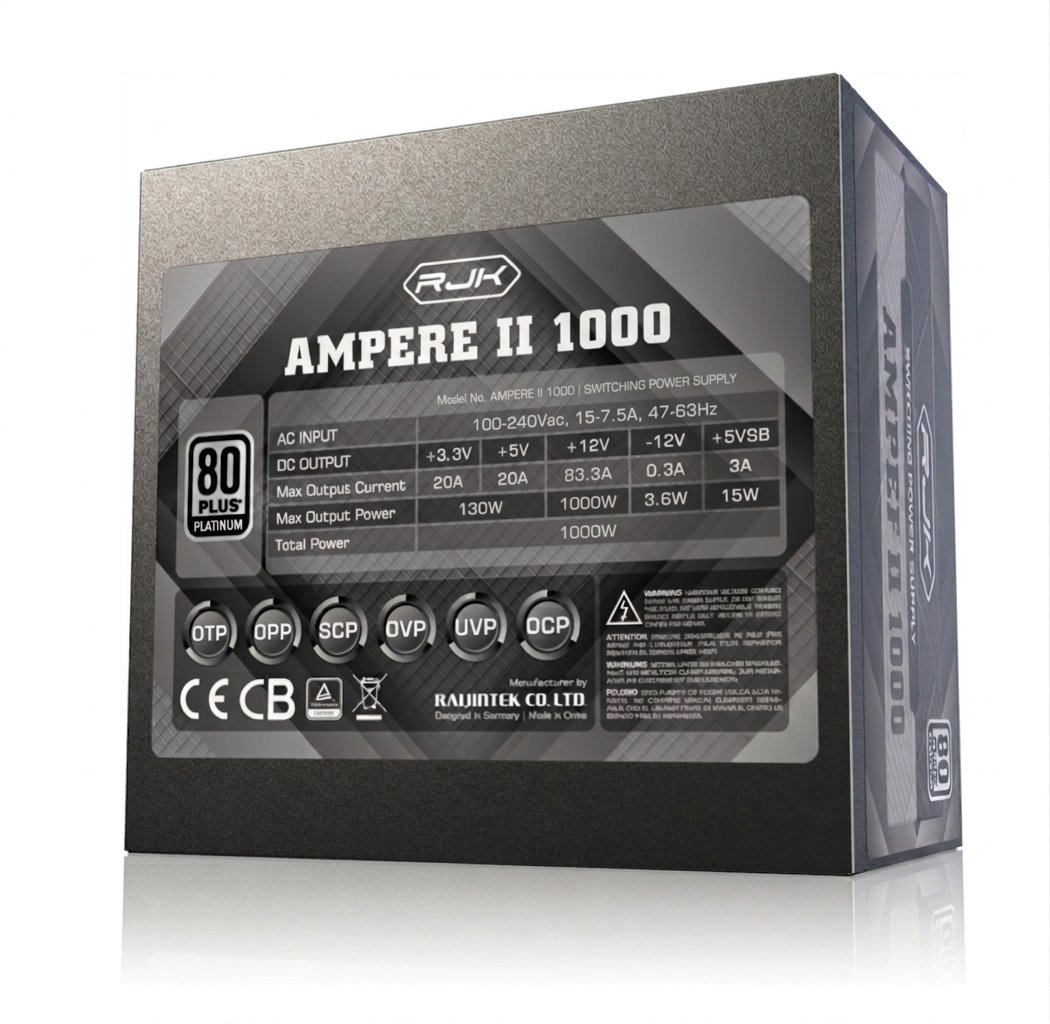 Zdroj Raijintek AMPERE II 1000 ATX 3.1 - 1000W, 80+ Platinum, modular