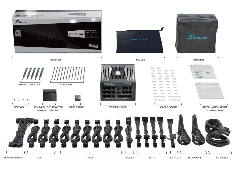 Zdroj Seasonic PRIME PX ATX 3.1 - 1600W, 80+ Platinum, modular