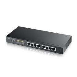 ZyXEL GS1900-8HP v3, 8-port GbE L2 PoE Smart Switch, 802.3at, desktop, fanless, 70 Watt