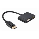 Gembird adaptér DisplayPort (M) na HDMI (F) + VGA (F), kábel 0.1m, čierny