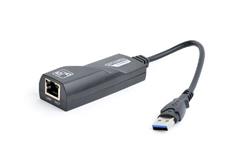 Gembird adaptér - USB 3.0 (M) / RJ45 (F) Gigabit LAN, kabel 15cm, černý