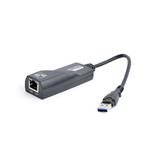 Gembird adaptér - USB 3.0 (M) / RJ45 (F) Gigabit LAN, káblik 15cm, čierny