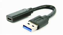 Gembird adaptér USB-C (F) na USB A 3.0/2.0 (M), 0.1m kábel, čierny