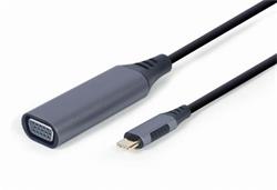 Gembird adaptér USB-C (M) na VGA (F), 0.15m kabel, šedý