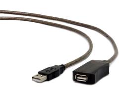 Gembird aktivní prodlužovací kabel USB 2.0 (M-F), 10 m, černý