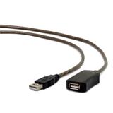 Gembird aktivní prodlužovací kabel USB 2.0 (M-F), 10 m, černý