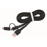Gembird kabel 2v1 combo, Lightning 8-pin (M) / microUSB na USB 2.0 (M), 1 m, černý