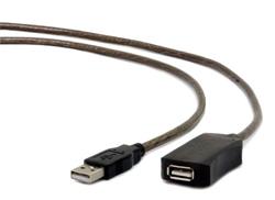 Gembird kabel aktivní prodlužovací USB 2.0 (M-F), 5 m, černý