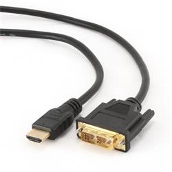 Gembird kabel HDMI (M) na DVI (M), pozlacené konektory, 4.5 m, černý, bulk balení