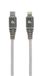 Gembird kabel nabíjecí USB-C (M) na 8pin Lightning (M), 1,5 m, prémiový, opletený, bílý