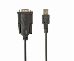 Gembird konvertor USB-A (M) na DB9 serial port (M), kabel 1.5 m, černý