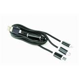 Gembird nabíjecí kabel 3v1 splitter, Lightning (M) /microUSB (M) / USB-C (M) na USB 2.0 (M), 1 m, černý